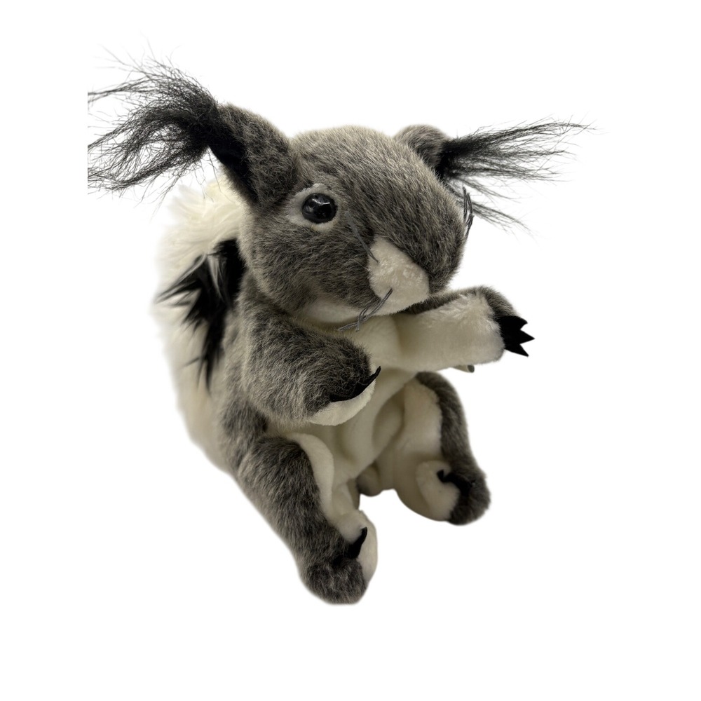Folkmanis Aberts Squirrel Hand Puppet Grey White Tufted Ears Plush 03101